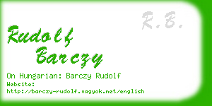 rudolf barczy business card